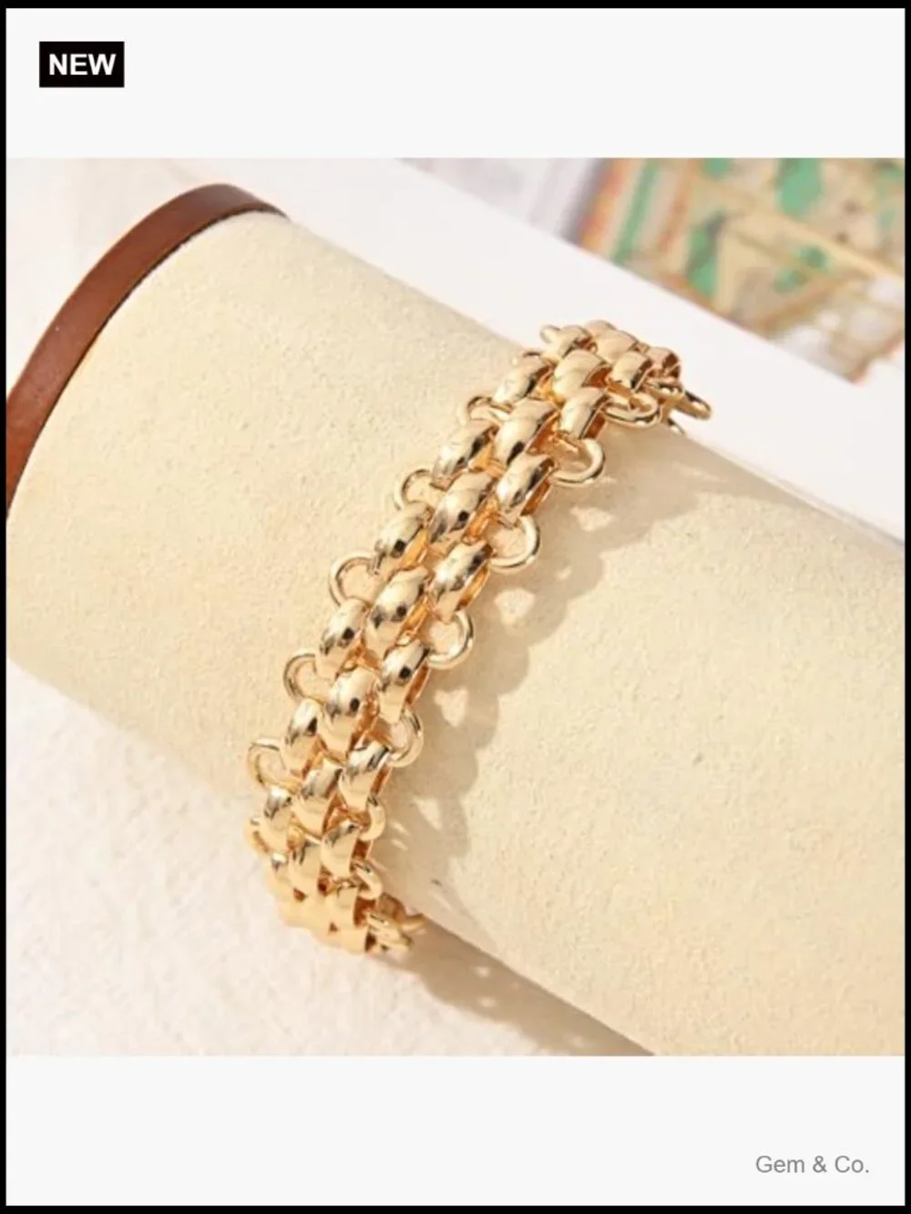 Gold Silver Link Bracelet Toggle Clasp 14K Plated Women Fashion Jewelry
